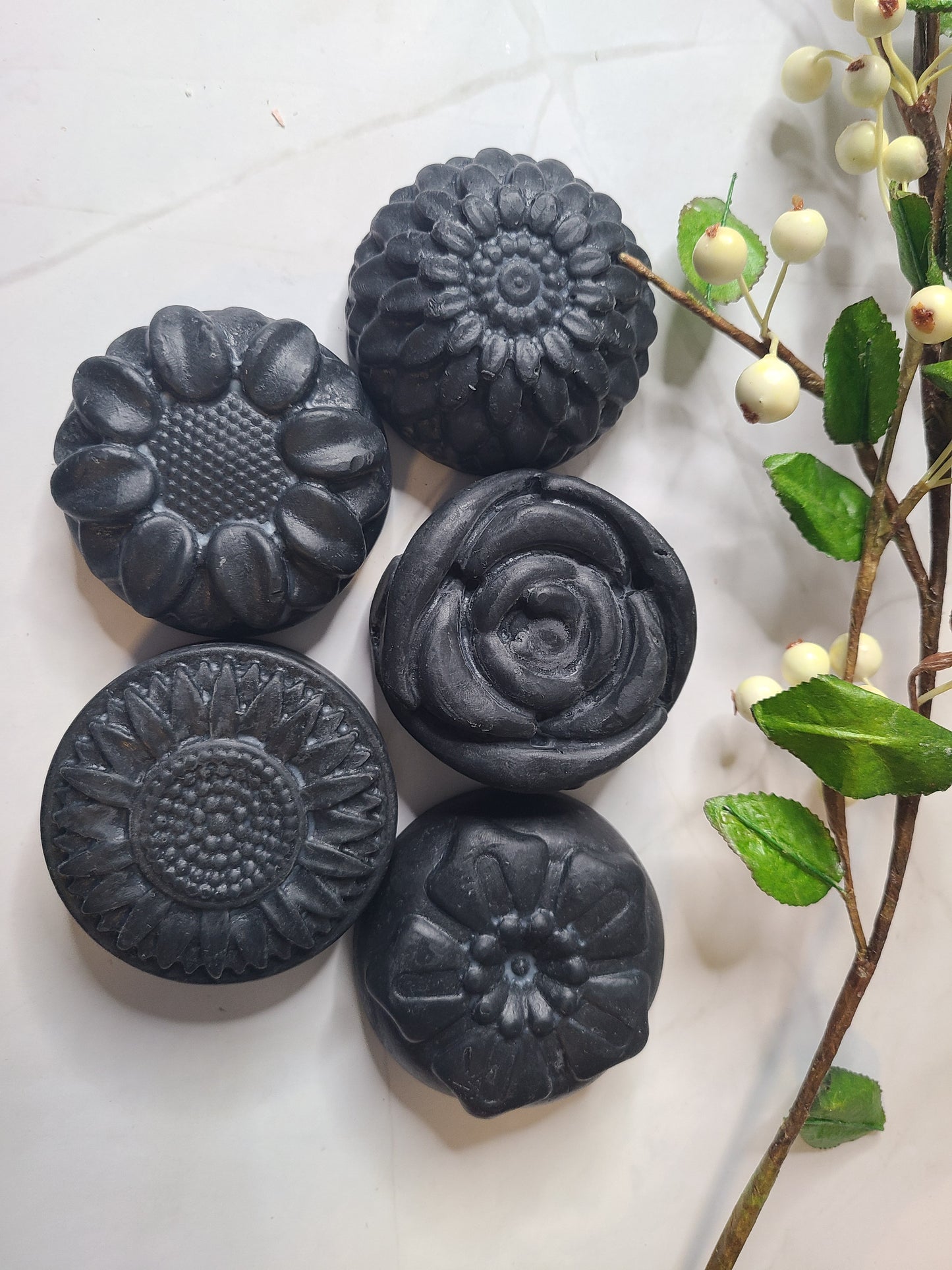 black handmade soap