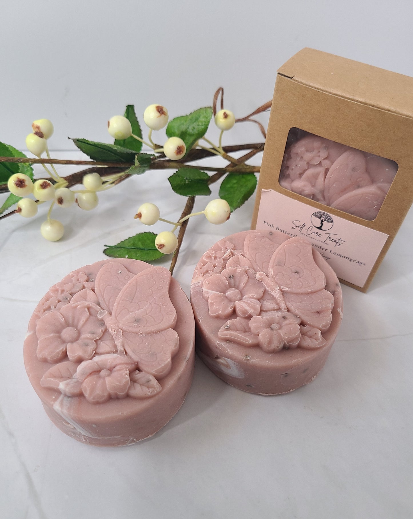 Pink Butterfly Lavender Lemongrass Soap (Essential Oils)