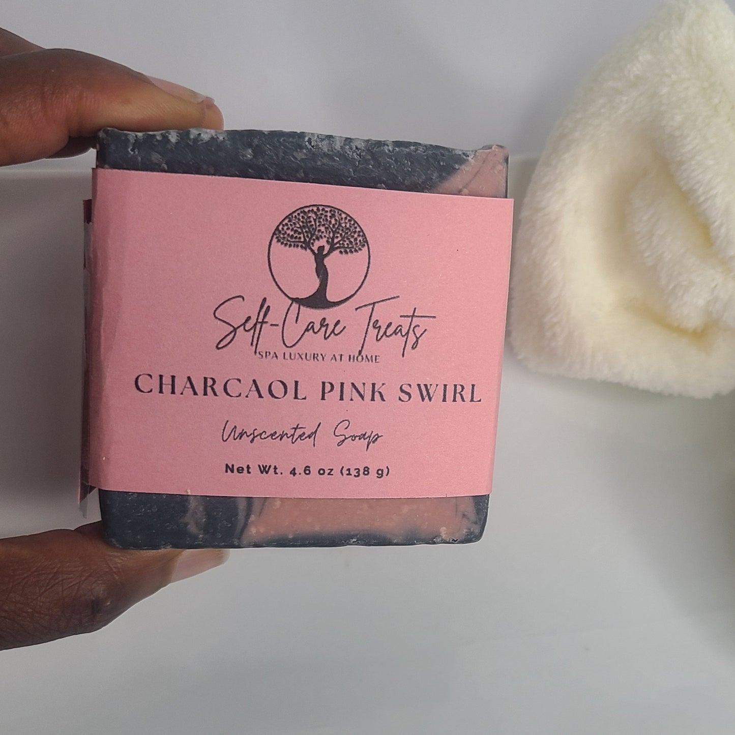 Unscented Charcoal Pink Soap for gift ideas, birthday, gift for her, gift for him, bridesmaids' gift, gift for mom