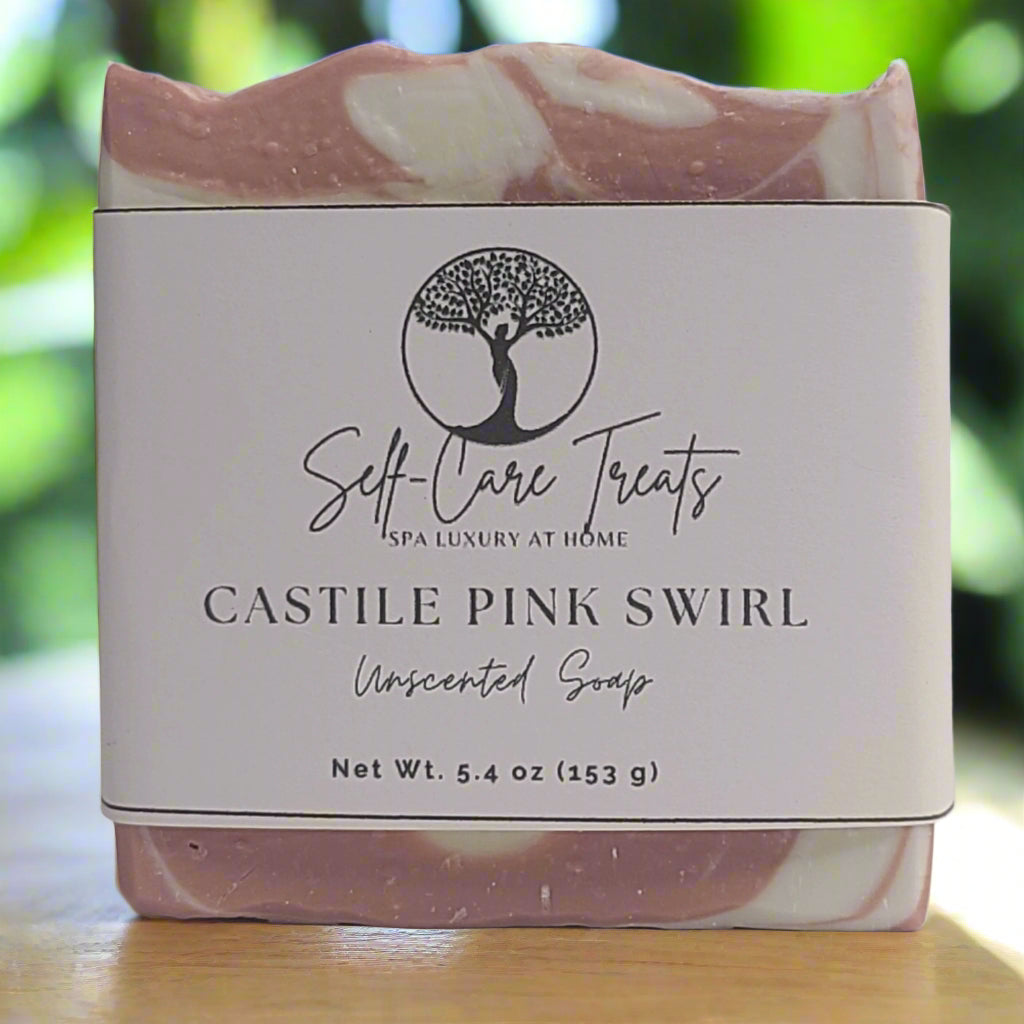 Unscented Pink Swirl Castile Soap