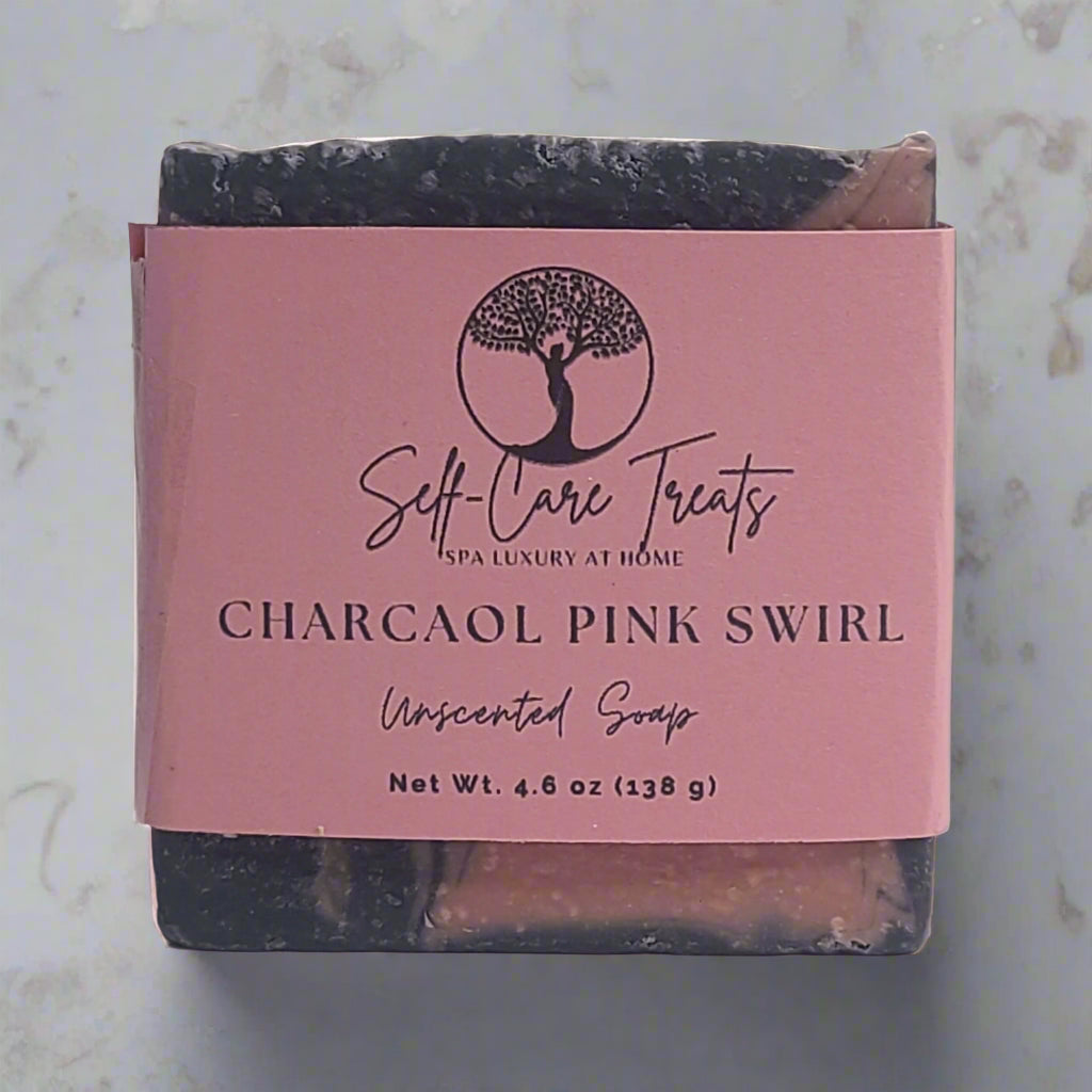 Charcoal Pink Swirl Soap