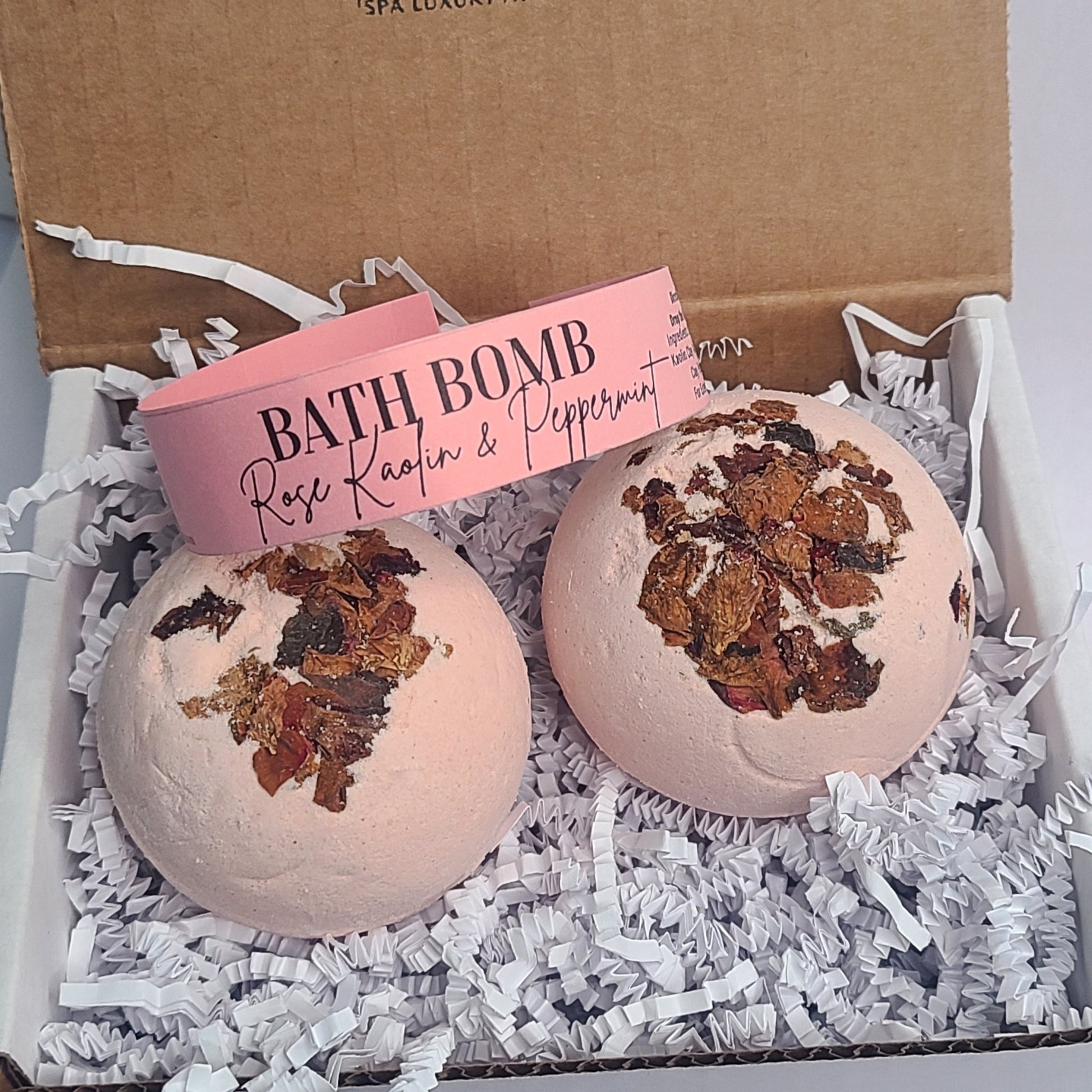 Peppermint Rose Bath Bomb Gift Bundle (2 Set) - Self - Care Treats